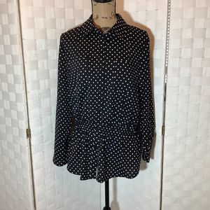notations black polka dot blouse size medium